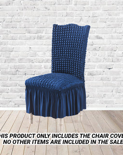 Blue Chair Cover Seat Protector with Ruffle Skirt