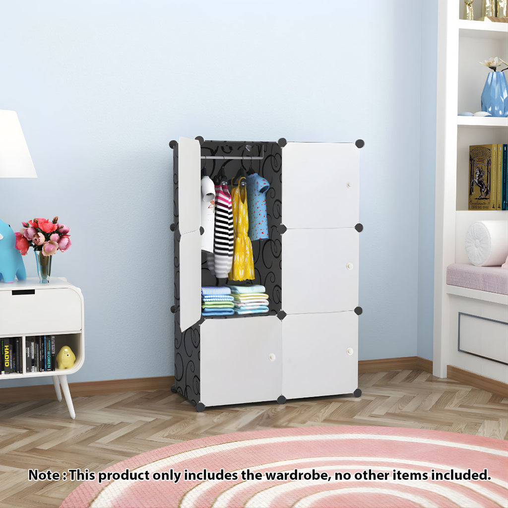 3 Tier 6-Cube Portable Wardrobe