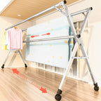 2.0m Portable Standing Clothes Drying Rack with Wheels