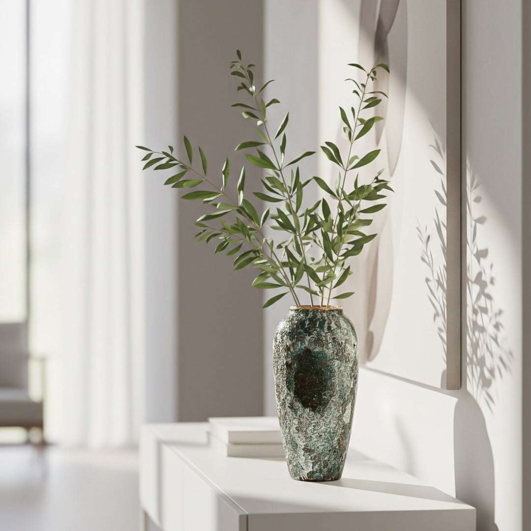 SOGA 35x17cm Green Large Ceramic Flower Vase Elegant Living Room Home Decor