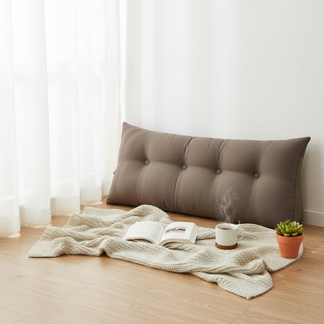 SOGA 120cm Coffee Wedge Bed Cushion
