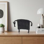 SOGA 24cm Black Cow Sculpture with Dotted Pattern in Resin for Modern Home Décor
