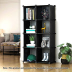 4 Tier 8-Cube Black Portable Wardrobe