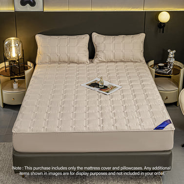 153cm Beige Wide Mattress Cover