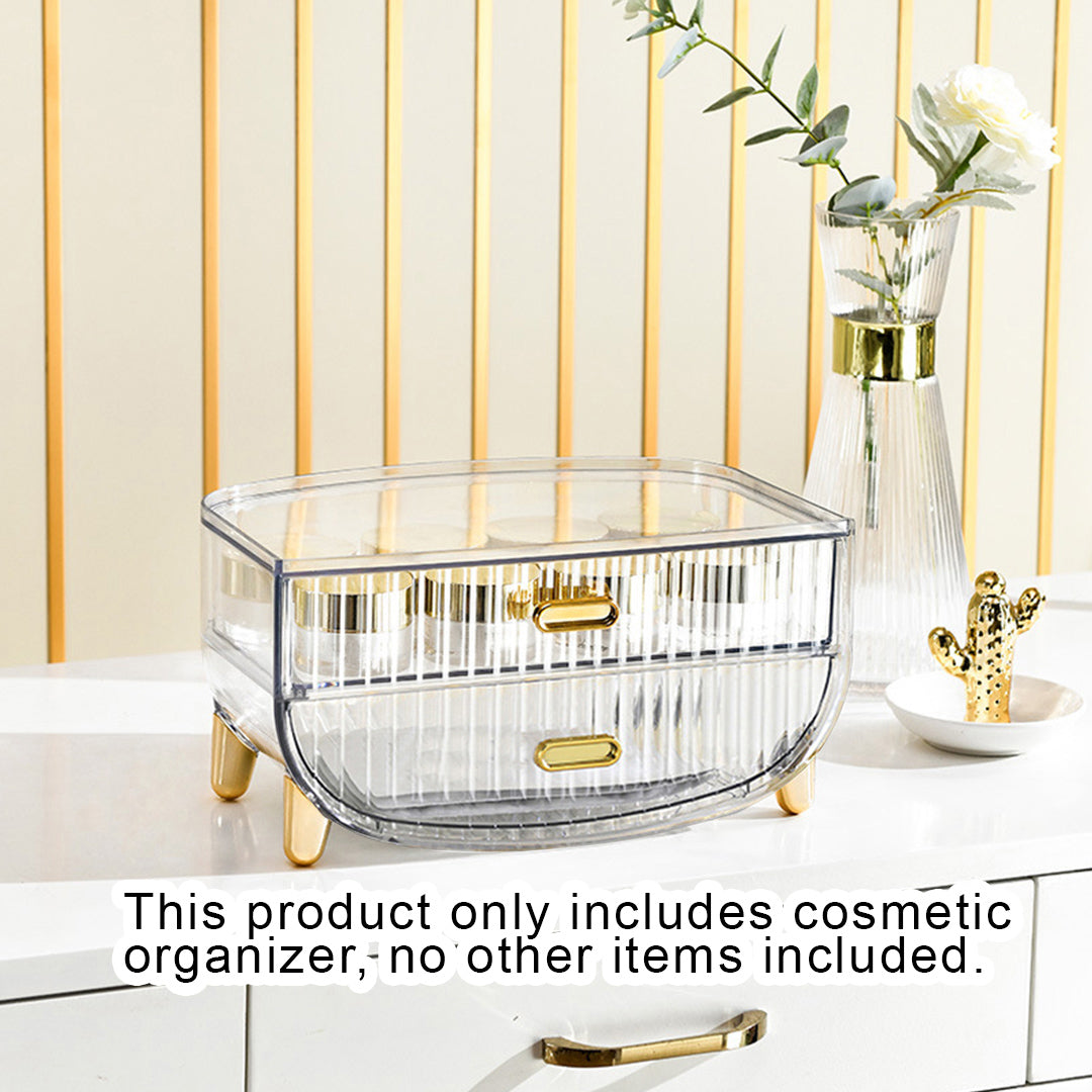 2 Tier Transparent Multifunctional Countertop Cosmetic Storage Organiser