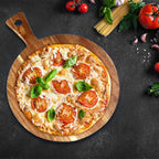 SOGA 42cm Round Acacia Serving & Cutting Board