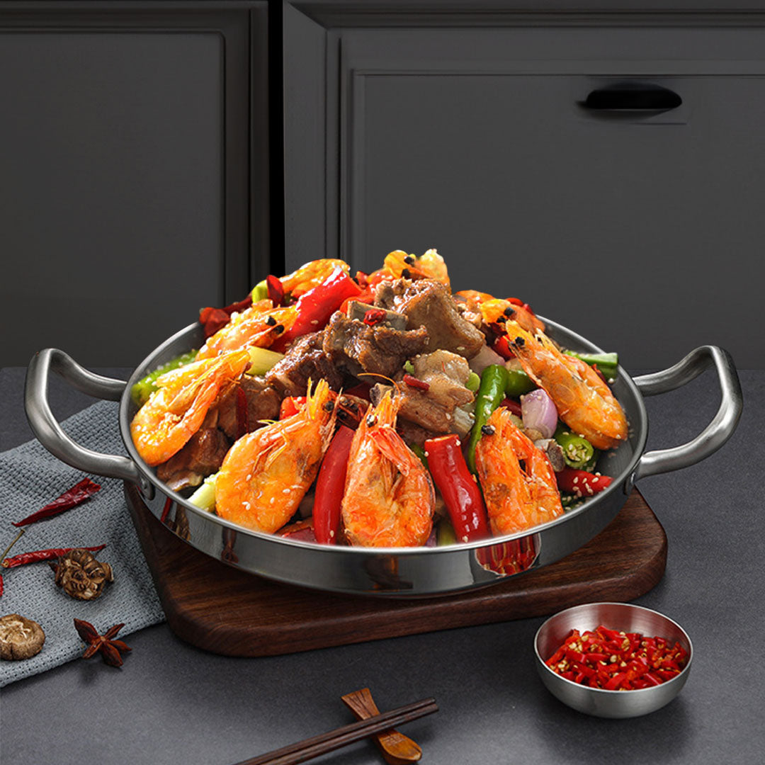 30cm Dry Pot with Natural Color 201 Material from Stainless Steel Kitchen Essentials