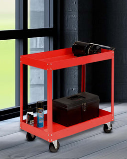 2 Tier Tool Storage Cart Red