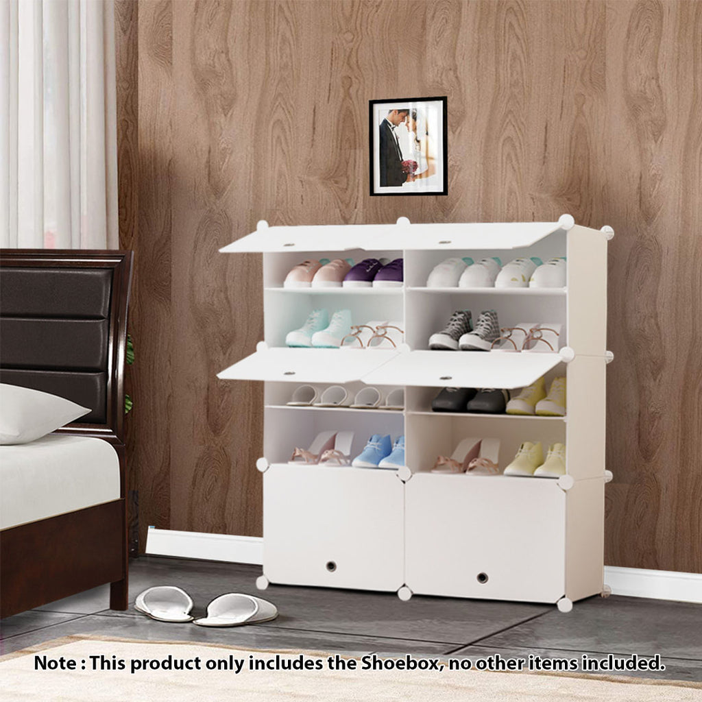 Shoe Rack Column 5 Tier 2 Column White Shoe Rack Organize – Soga International