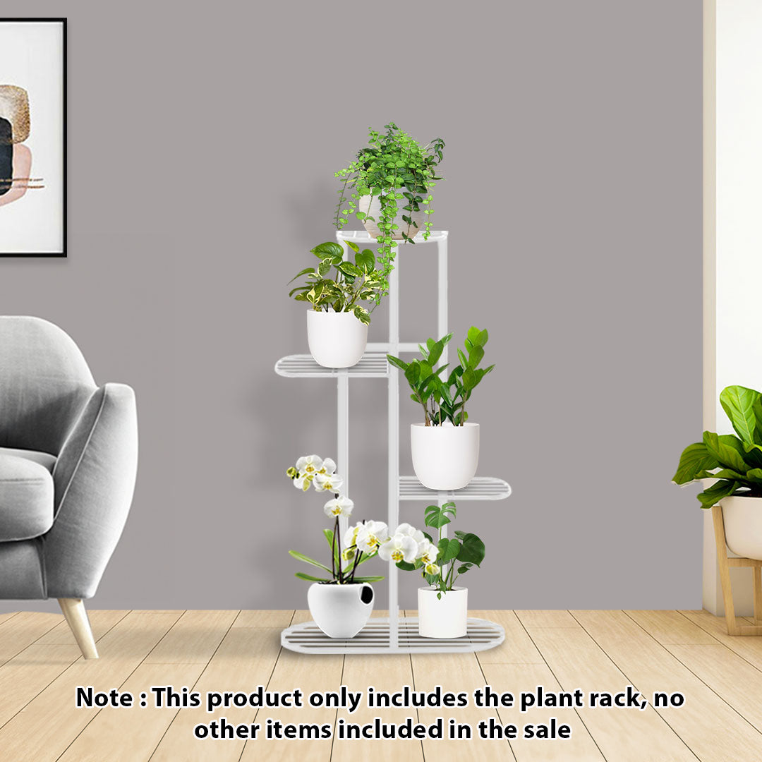 4 Tier White Metal Plant Rack
