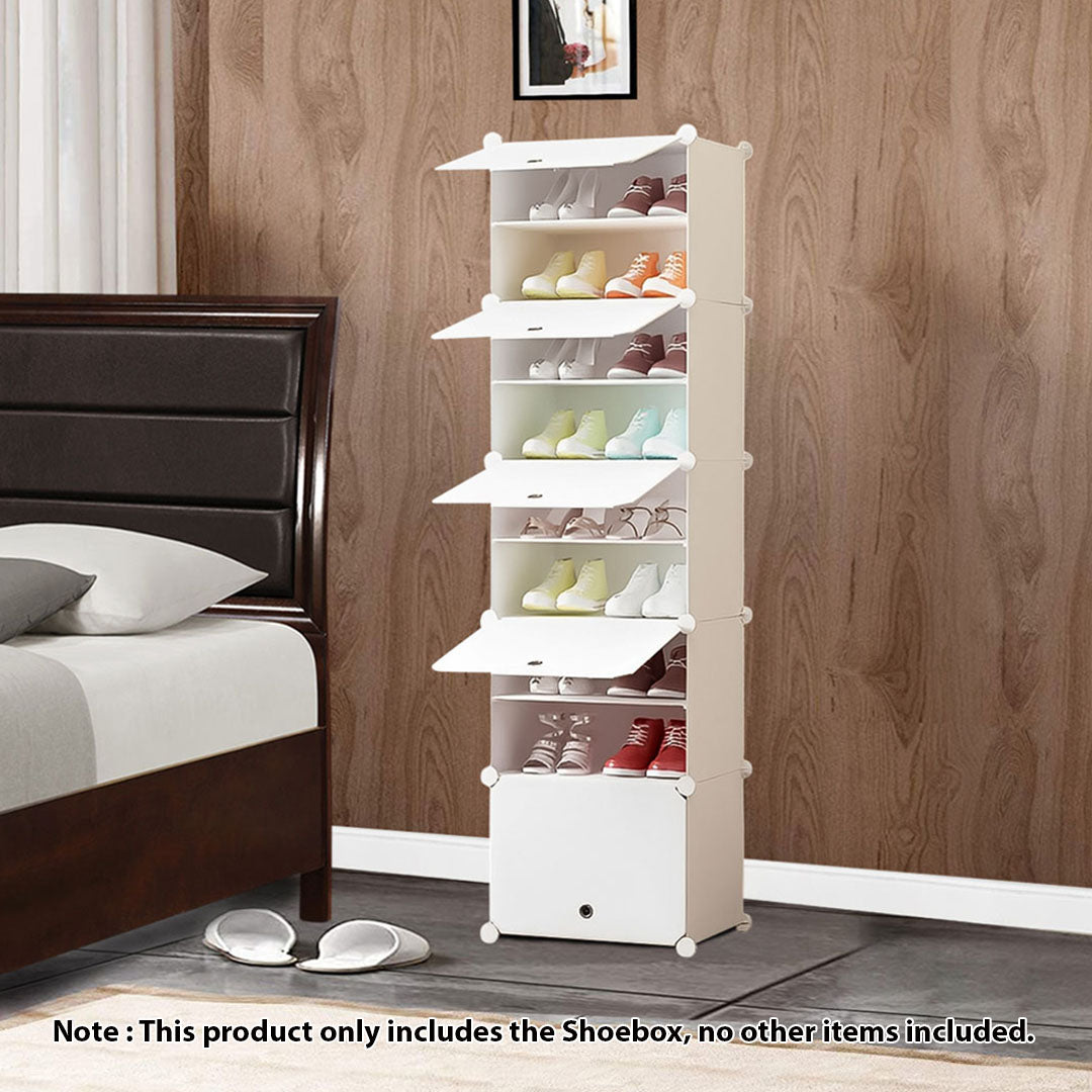 8 Tier White Shoe Rack Organizer