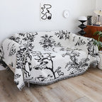 SOGA Two-seater White Sofa Cover Tree Print 180x260cm Polyester
