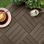 Dark Chocolate DIY Wooden Composite Decking Tiles  Set of 11
