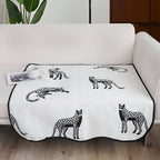 SOGA One-Seater White Leopard Print 90x90cm Throw Blanket Sofa Cover