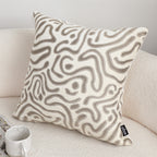 SOGA 50cm Gray White Abstract Swirl Pattern Decorative Throw Pillow
