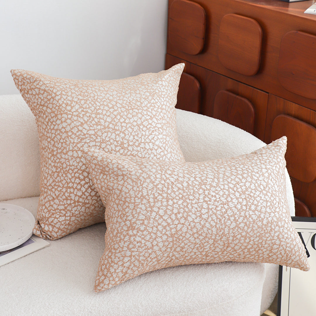 SOGA 2X 50cm Neutral Beige Speckled Pattern Contemporary Throw Pillow