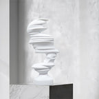 SOGA 44cm White Dual-Face Resin Sculpture Modern Abstract Art Accent for Home Décor