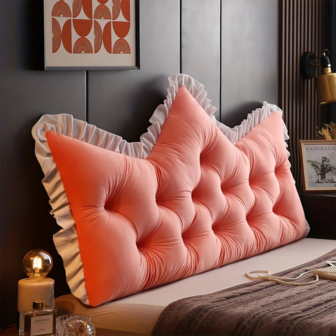 SOGA 150cm Crown Pillow Tufted Pink Headboard Cushion for Bed