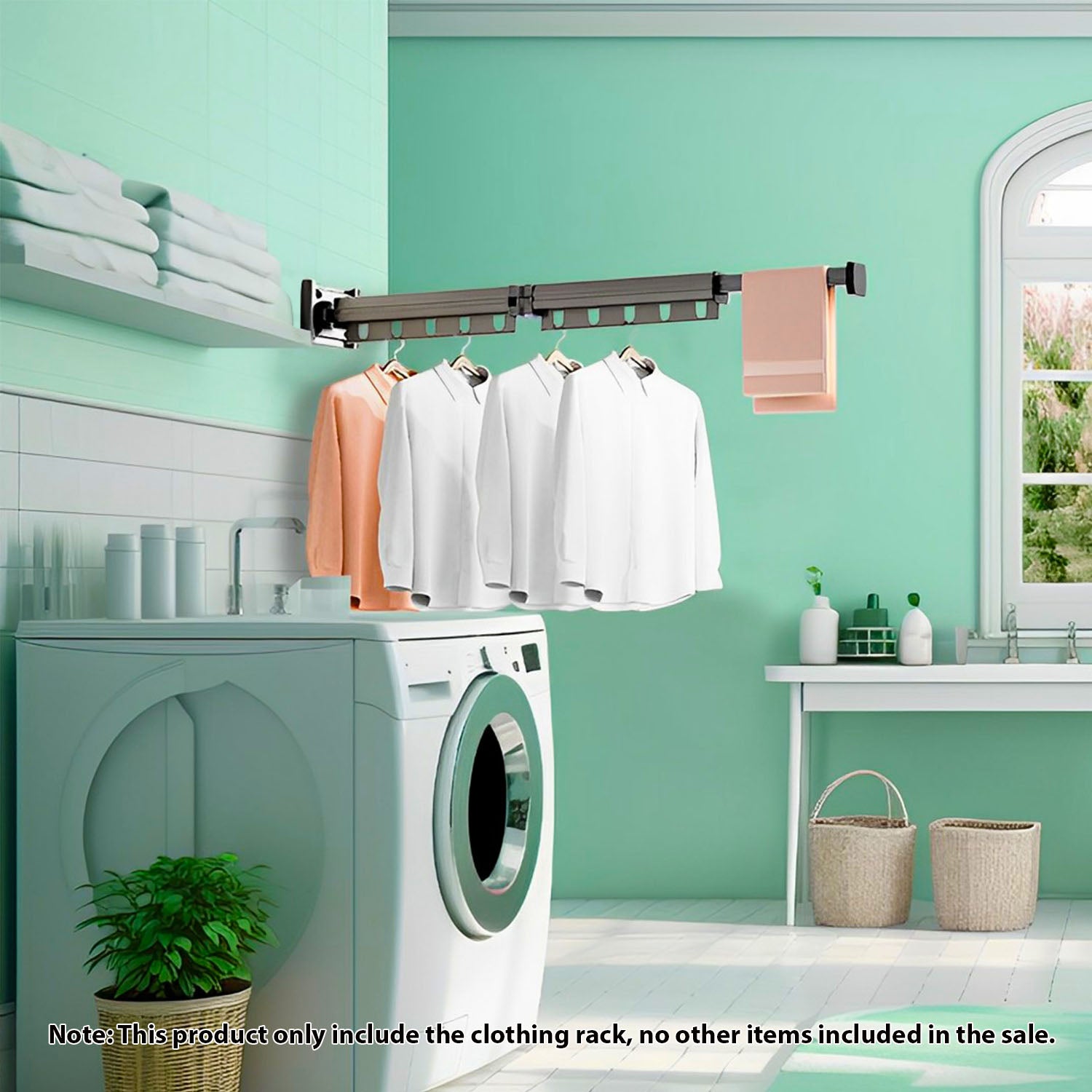 93.2cm Wall-Mounted Clothing Dry Rack Retractable  Hanger