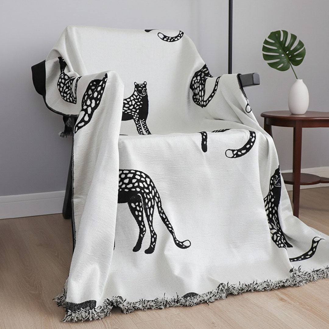 SOGA One-seater White Sofa Cover Leopard Print 130x180cm Polyester