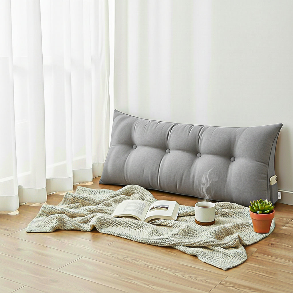 SOGA 120cm Silver Wedge Bed Cushion