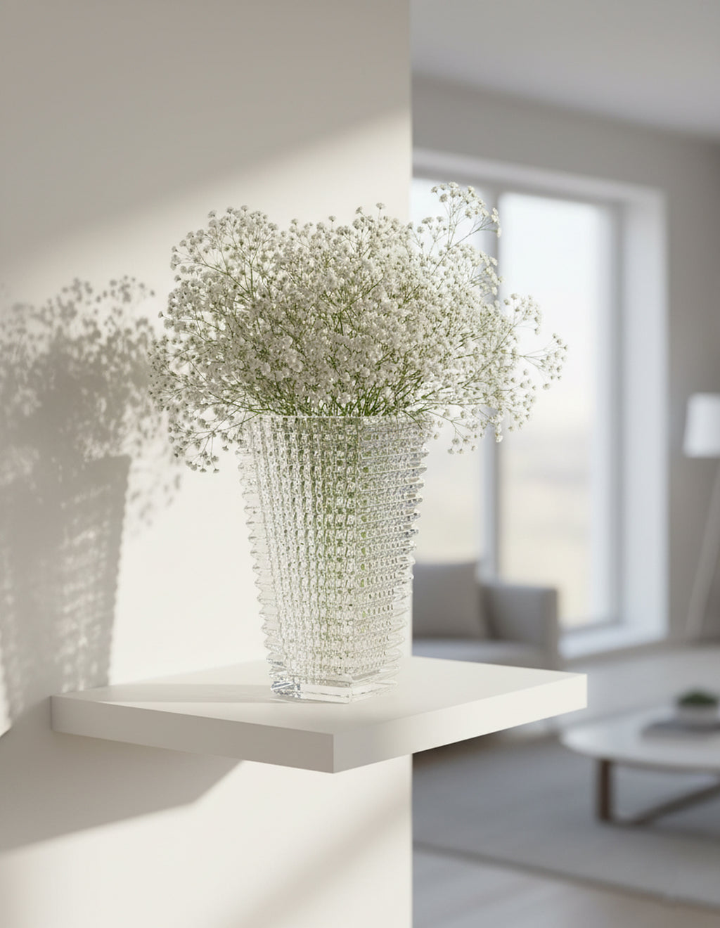 SOGA 28cm Handcrafted Clear Glass Vase Classic Design for Home Decor
