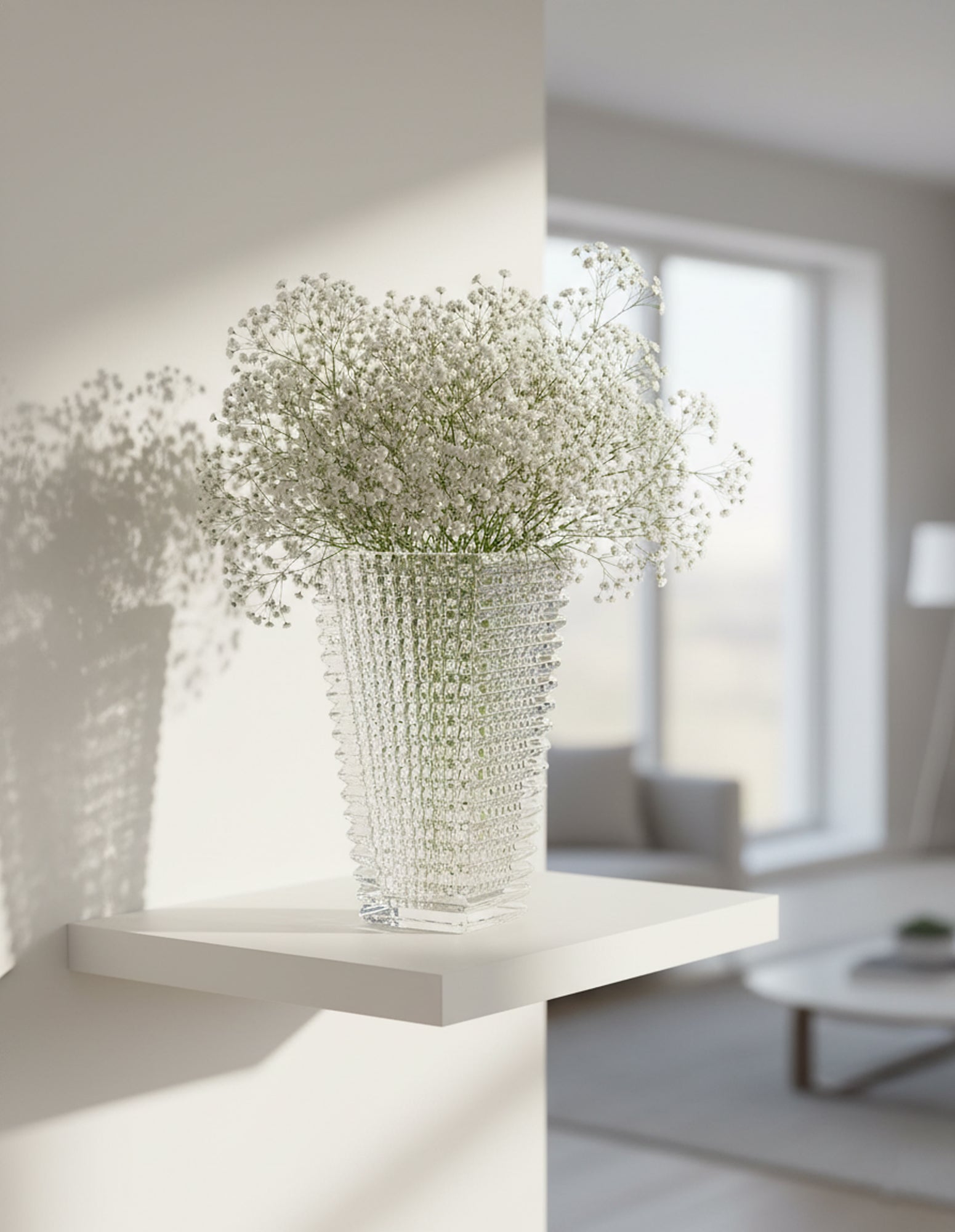 SOGA 28cm Handcrafted Clear Glass Vase Classic Design for Home Decor