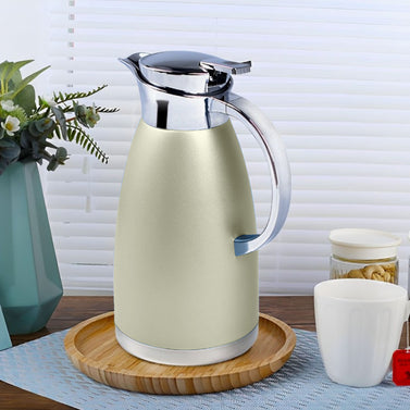 Soga 1.8L GoldColor 3-Layer Vacuum Insulated Stainless Steel Flask  Ideal for Home and Office