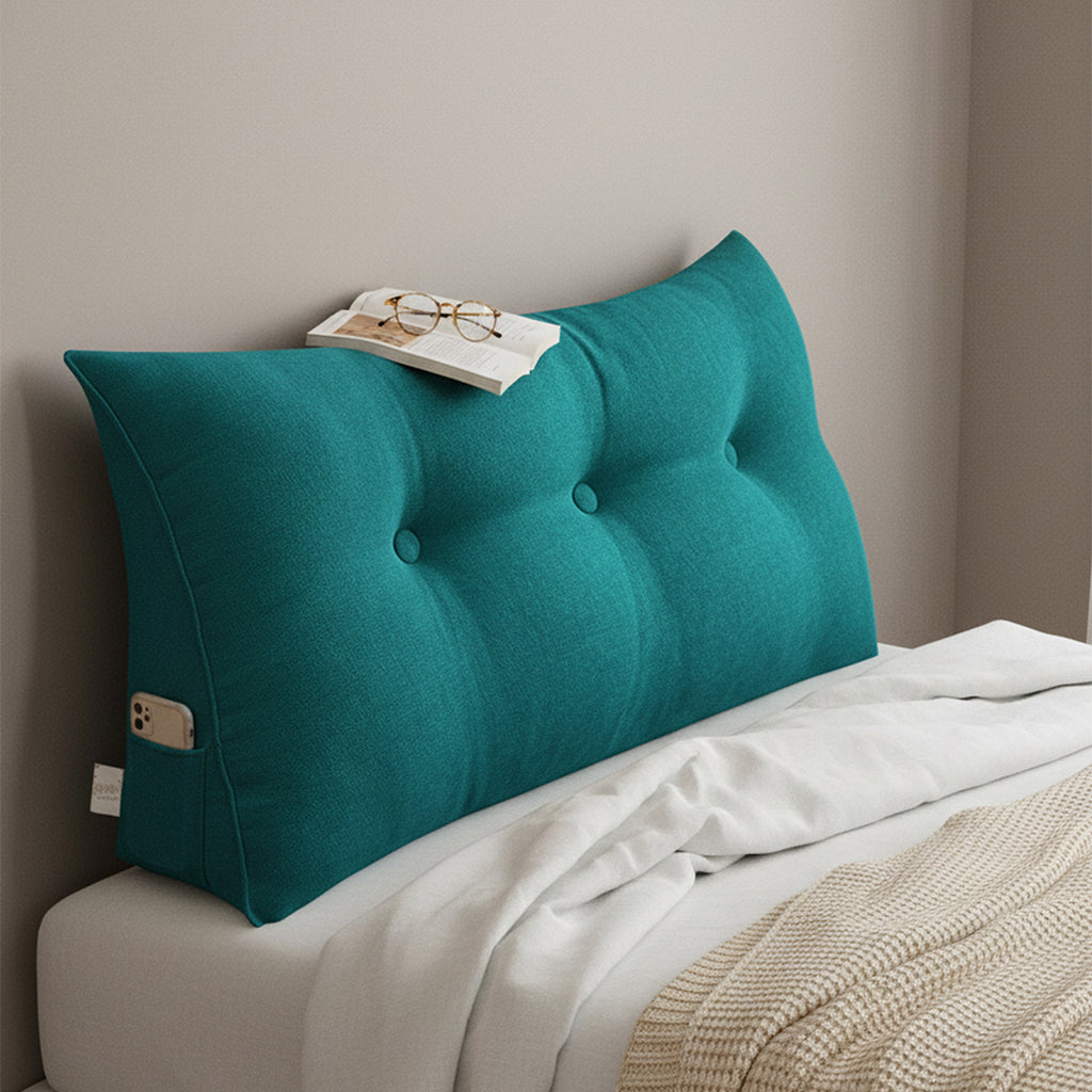SOGA 100cm Blue Green Wedge Bed Cushion