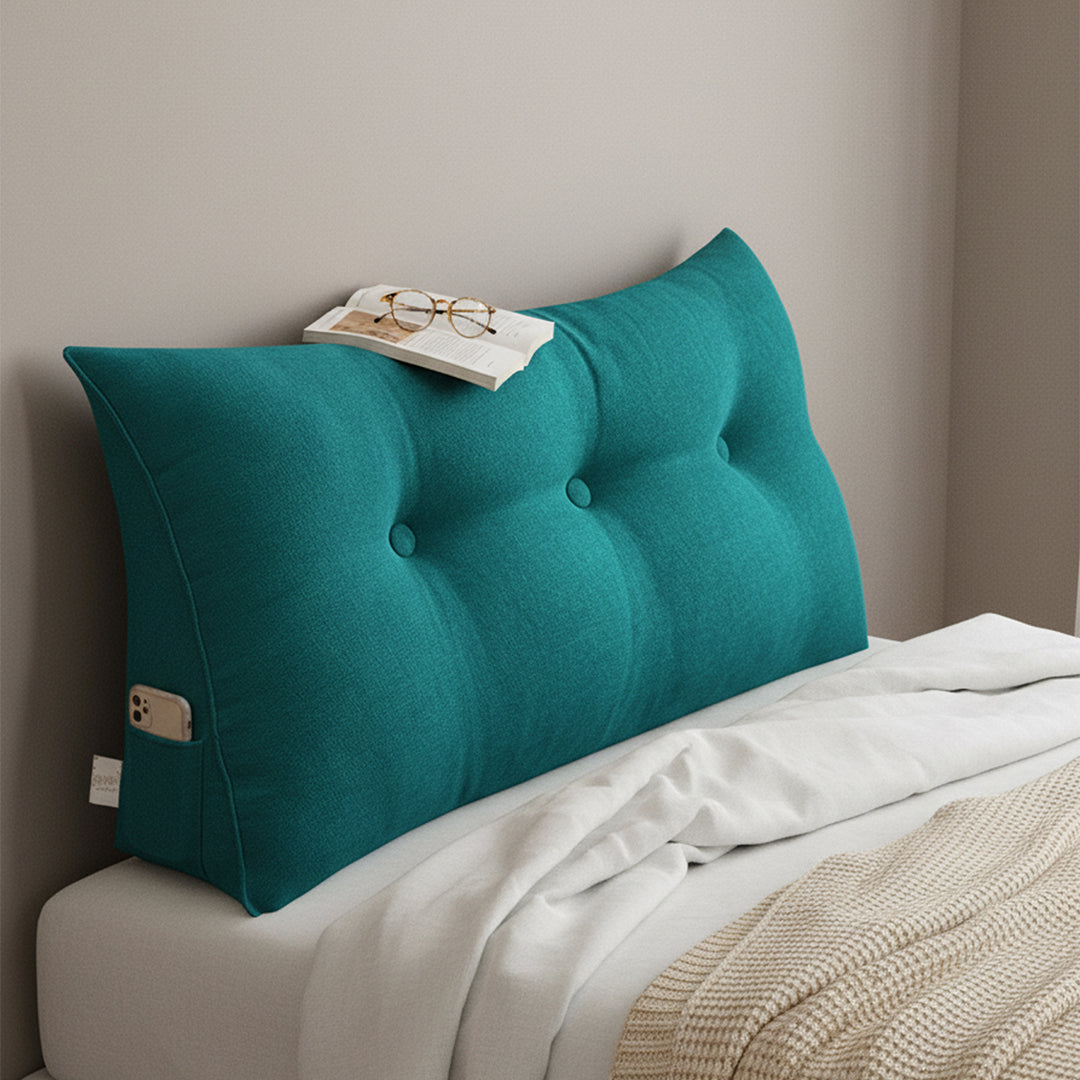 SOGA 100cm Blue Green Wedge Bed Cushion