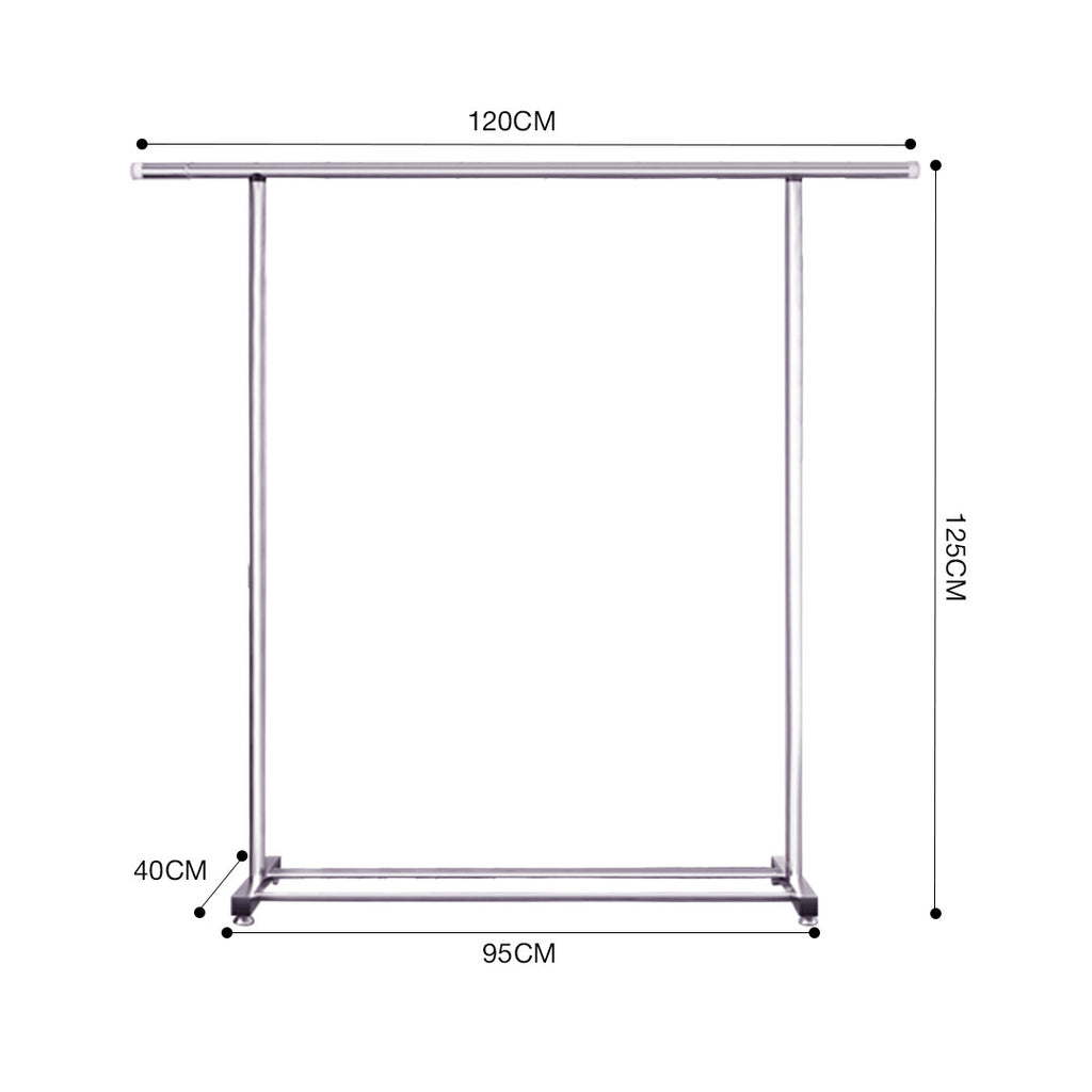 125cm Stainless Steel Floor-Standing Clothes Rack Durable and Space-Saving