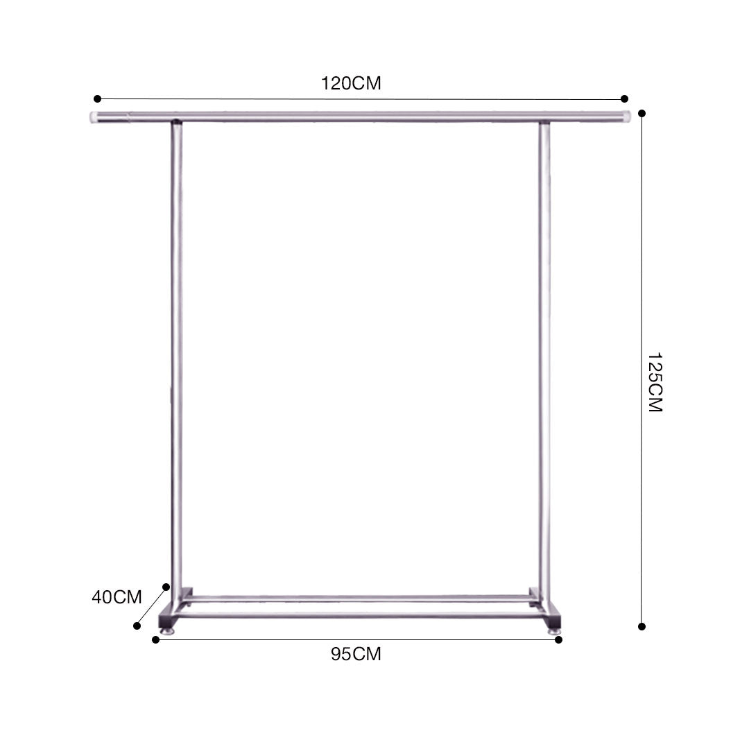 125cm Stainless Steel Floor-Standing Clothes Rack Durable and Space-Saving