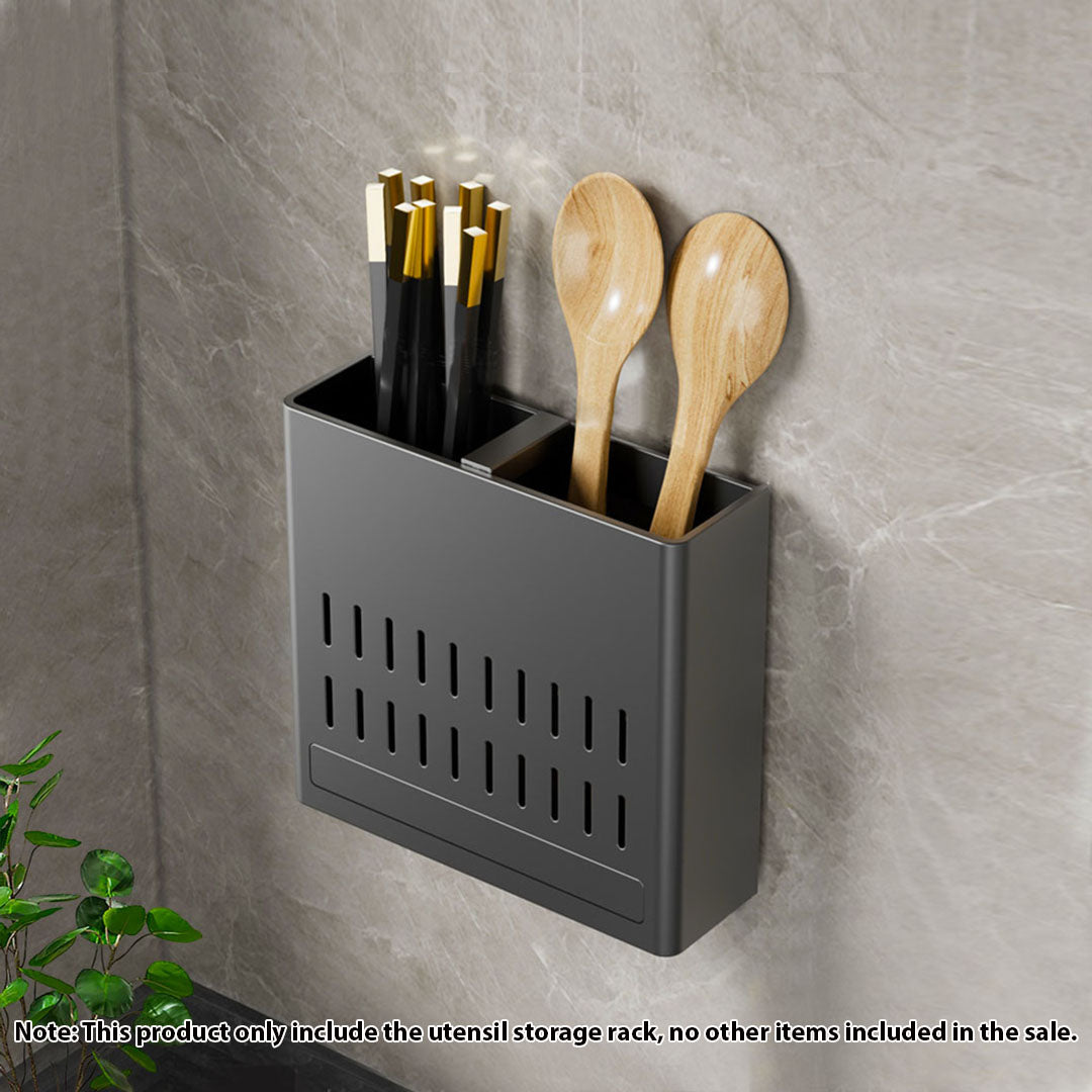 Wall Mounted Kitchen Utensil Rack Spoon Fork Chopstick Storage