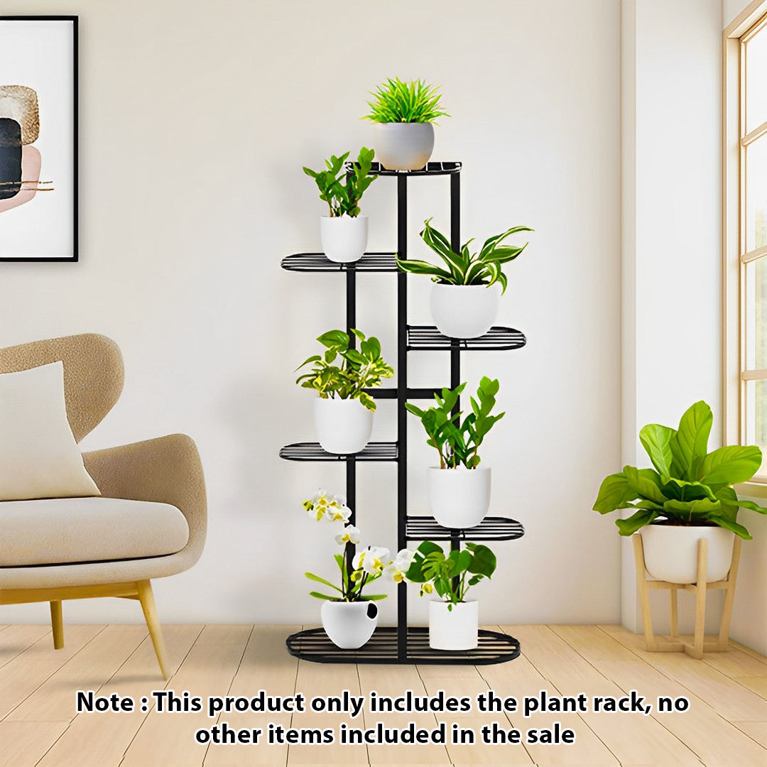 6 Tier Black Metal Plant Rack