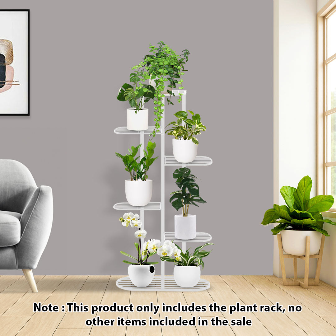 6 Tier White Metal Plant Rack