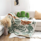 SOGA Tropical Leaf Print Throw Blanket 130x180cm Soft Polyester