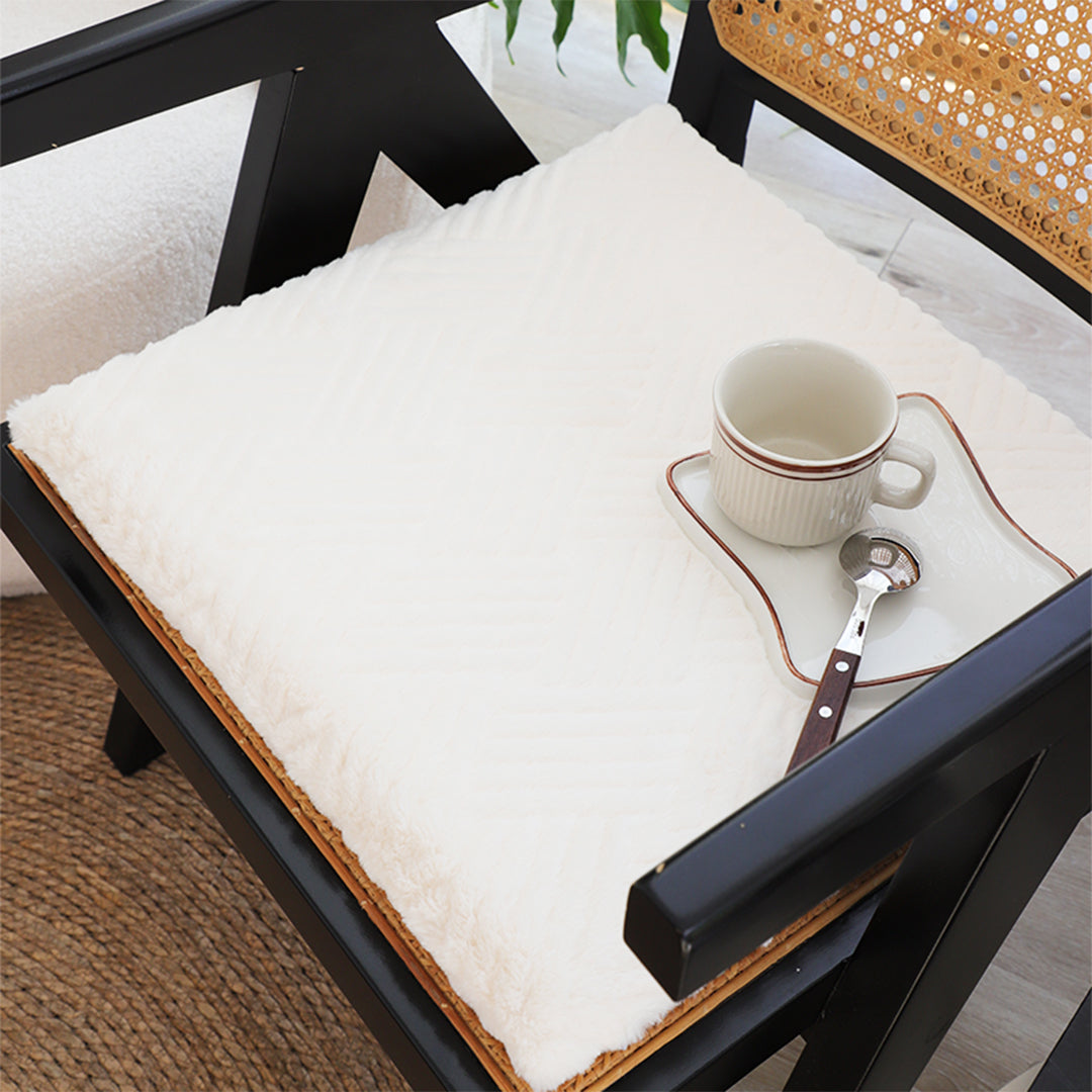 SOGA 45cm White Chevron Square Cushion Soft Leaning Plush Backrest Throw Pillow