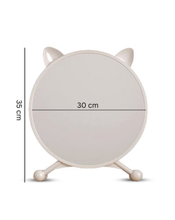 SOGA 30cm White Smart Makeup Bedroom Table Mirror Cat Ear Style No LED Light