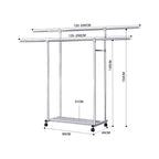 SOGA 120cm Stainless Steel Floor-Standing Clothes Rack - Durable and Space-Saving Laundry Organizer