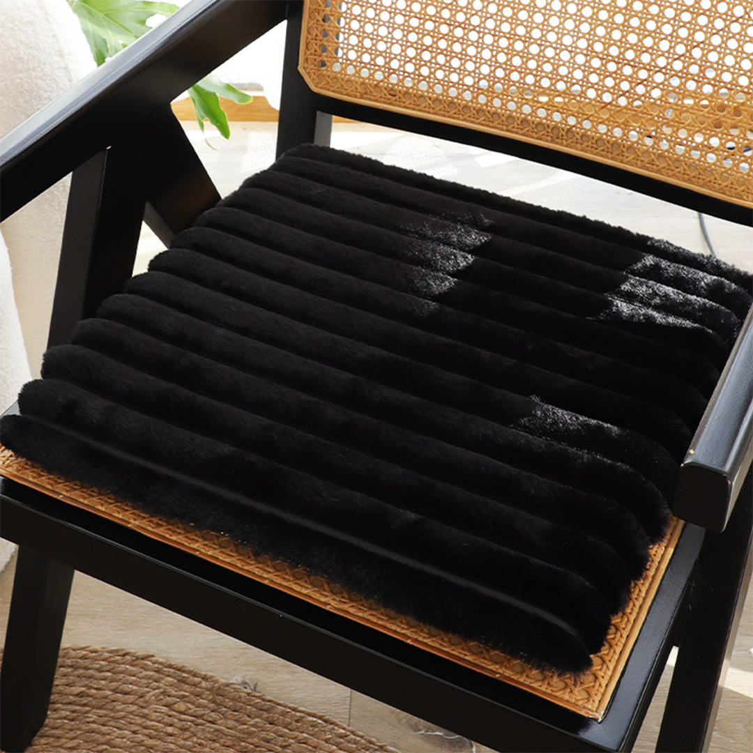 SOGA 45cm Black Corduroy Square Cushion Soft Leaning Plush Backrest Throw Seat Pillow