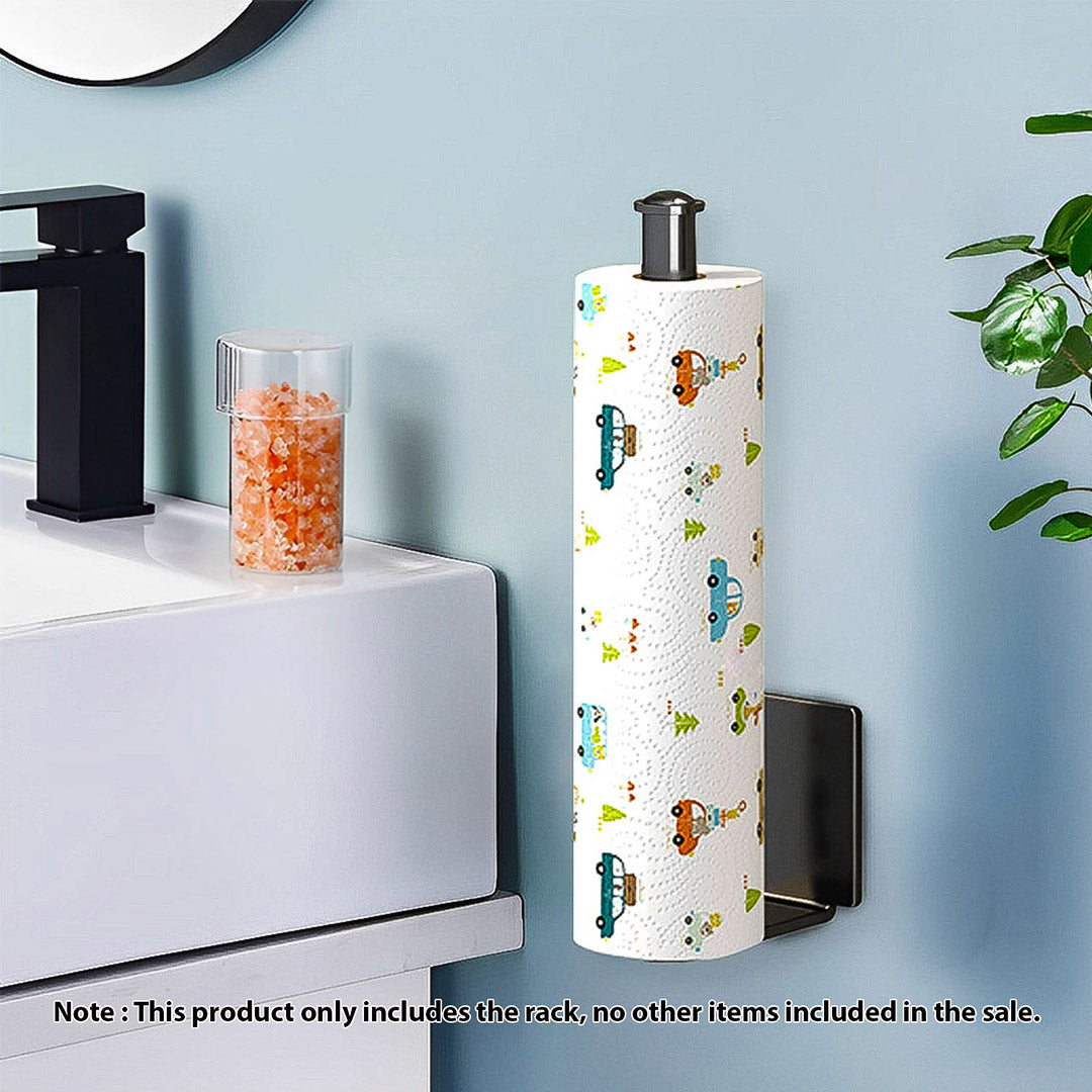 Black Wall-Mounted Kitchen Roll Holder