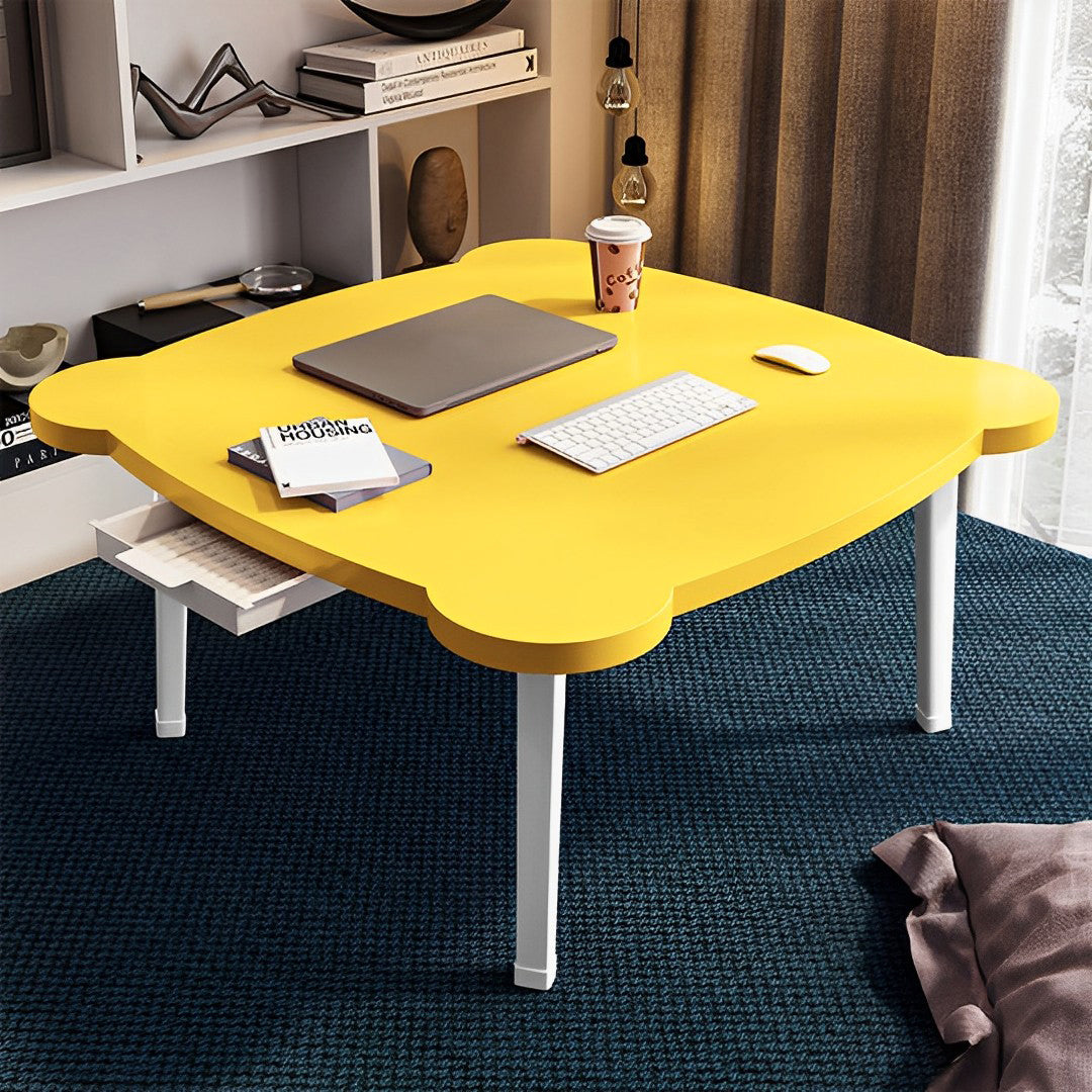 Yellow Minimalist Cat Ear Portable Floor Table