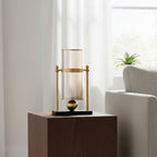 34cm Transparent Glass Vase with Candle