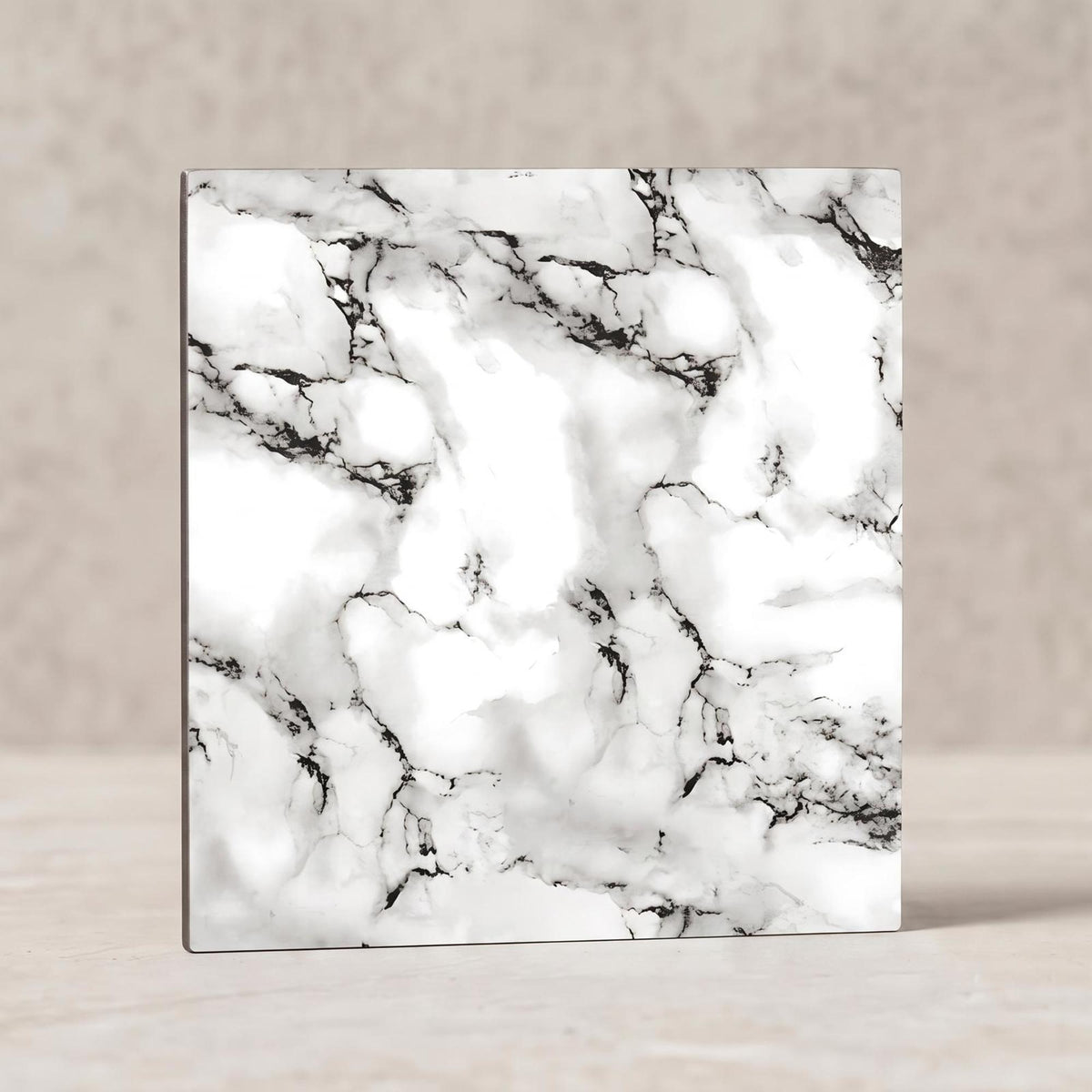 SOGA Peel & Stick Floor and Wall Tiles 60 x 60cm 10 Pack Black White Faux Marble