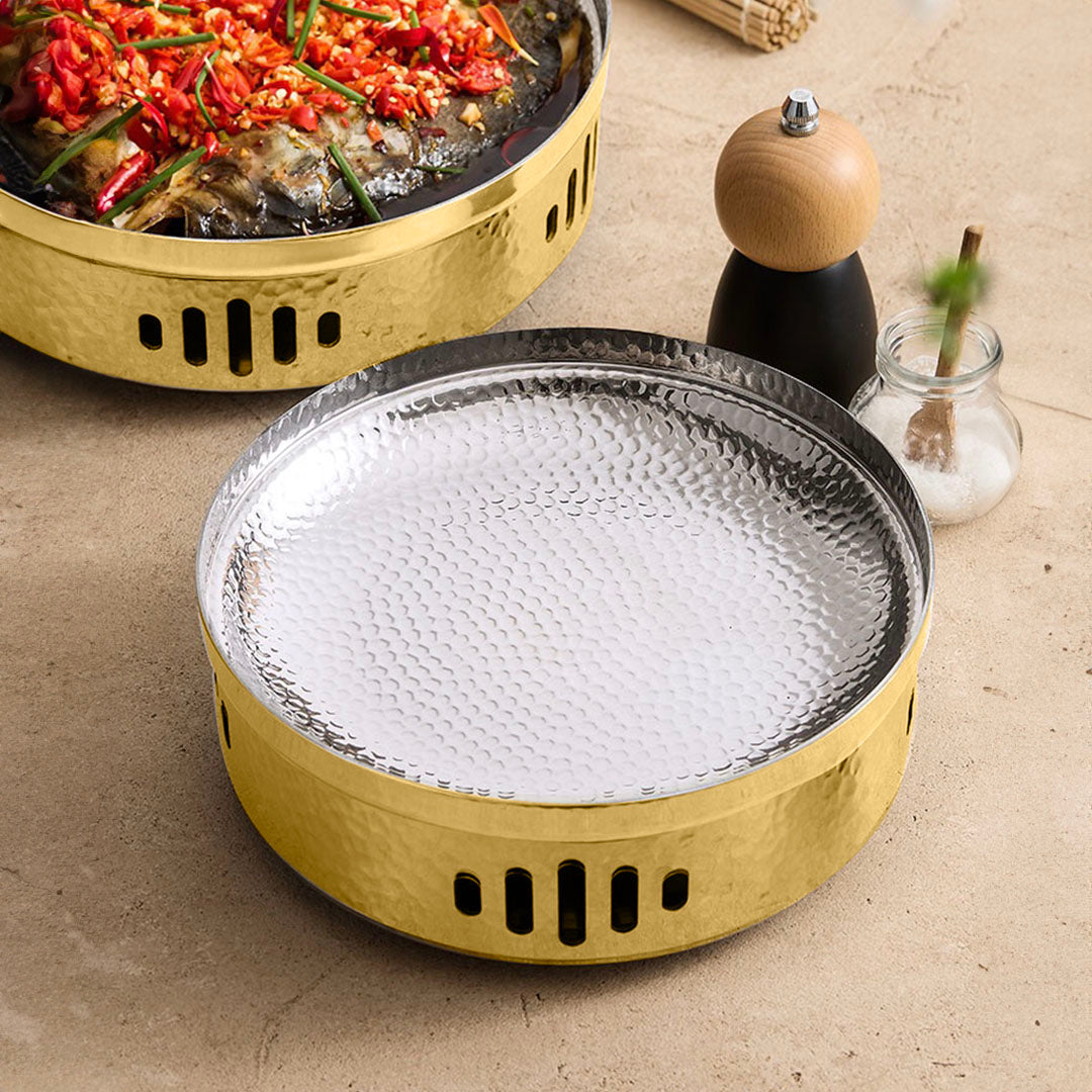 26cm Dry Pot with Hammered Texture for Kitchen essential