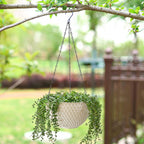 SOGA White Large Hanging Resin Flower Pot Self Watering Basket Planter
