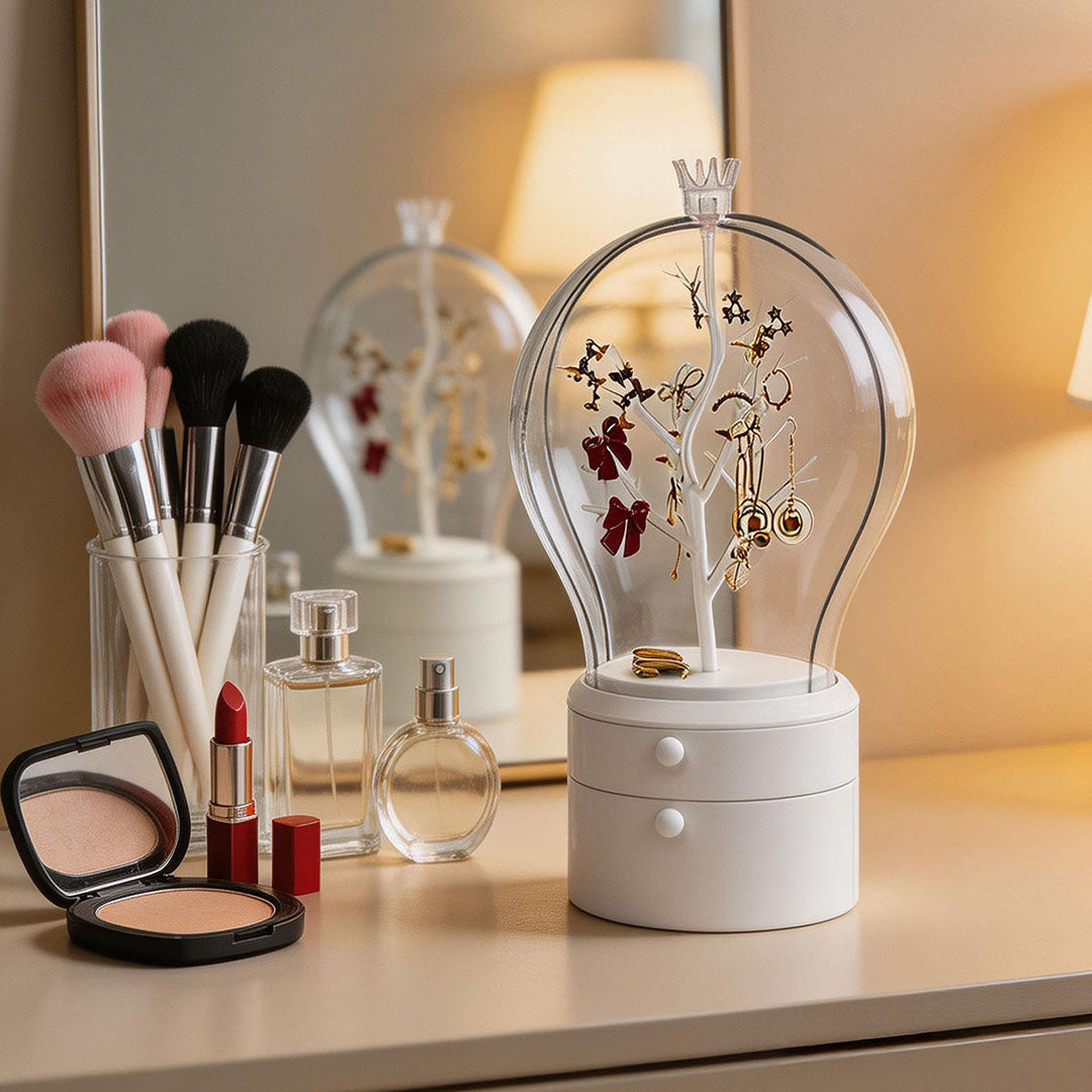 White 360 2 Layered Jewelry Storage Box Waterproof