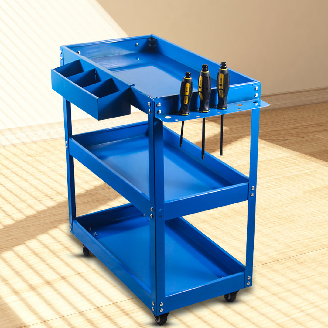 3 Tier Tool Storage Cart Blue