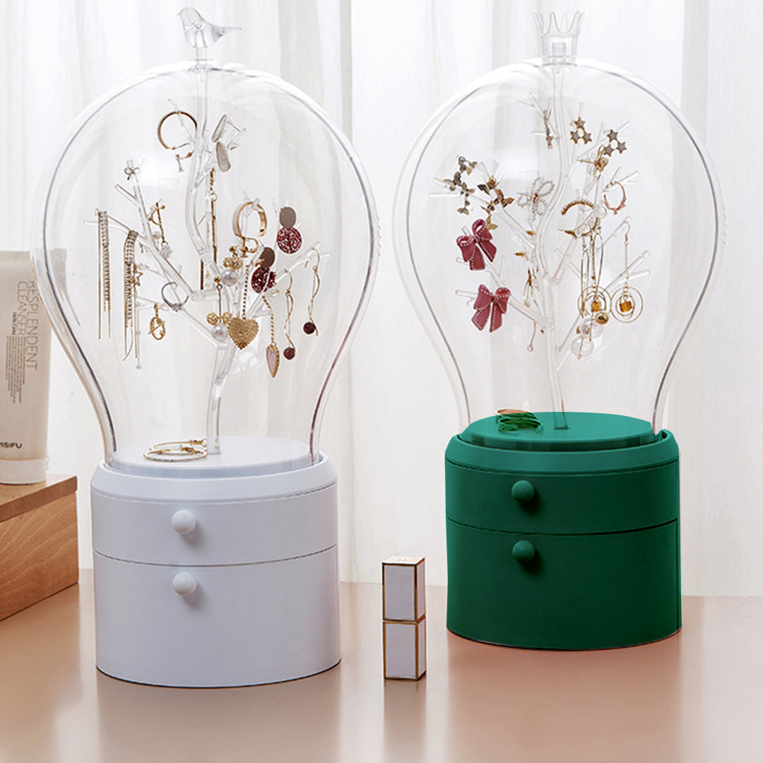 Green 360 Degree Rotating LED Light  Jewelry Storage Organiser
