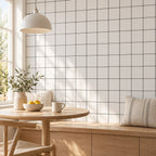 SOGA Peel & Stick Floor and Wall Tiles 30 x 30cm 10 Pack White Grid Tile Look